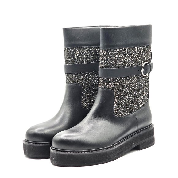 SALVATORE FERRAGAMO PARIS EMBELLISHED MOTO BOOTS - Picture 2 of 7